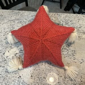Threshold Red Star Knit Christmas Pillow